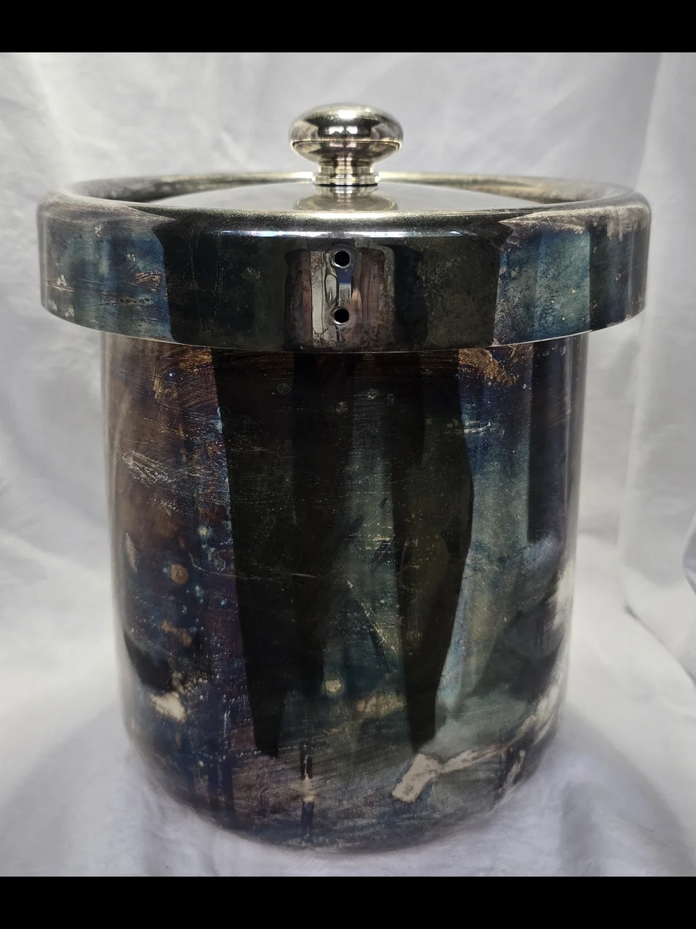 Vtg Italian Ice Bucket (Silver Plate on Brass)